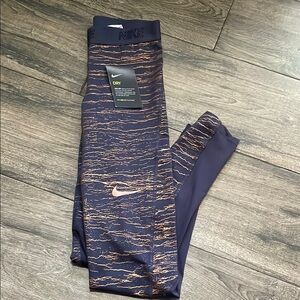 Women's Nike Victory Metallic Crackle Gold Tights XS